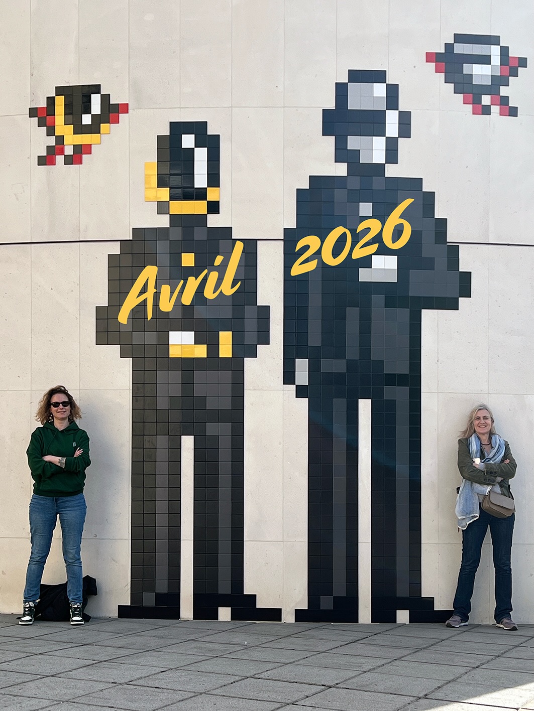 ▪️Avril 2026▪️
🐈‍⬛ Un début de mois pas facile, mon chat est parti rapidement suite à une tumeur envahissante, il laisse un vide énorme mais avec le soutien des amis je tiens le coup. 
👾 Des sorties invaders et des bons petits plats, entrecoupés de découvertes artistiques et d’un concert 🎶 

#invader #friends #show #april #avril